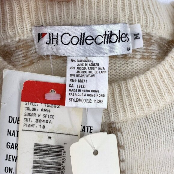 NEW/NOS Vintage 90's Ivory Floral Lambswool Angora Grandma Sweater M - Picture 6 of 6